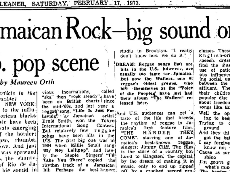 Jamaican Rock–Big Sound on U.S. Pop Scene